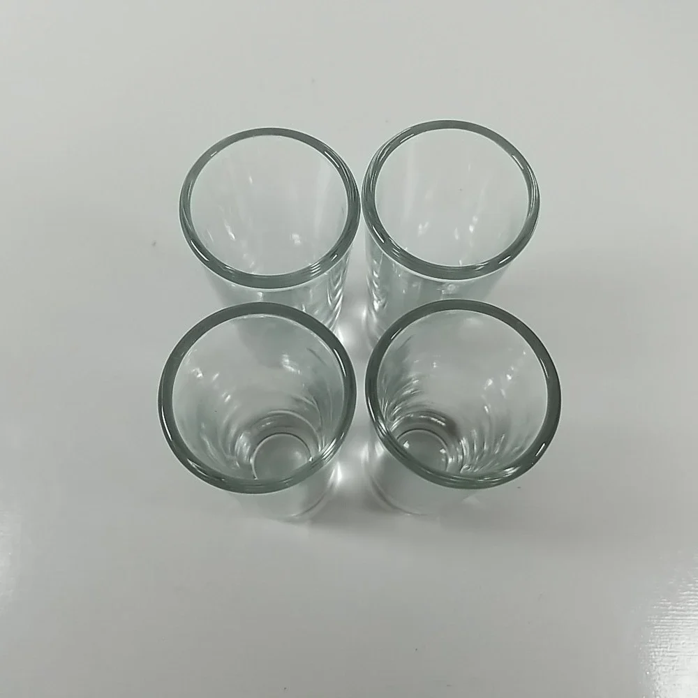 Set Of 4 Crisa Double Shot Glasses Heavy Bottom
